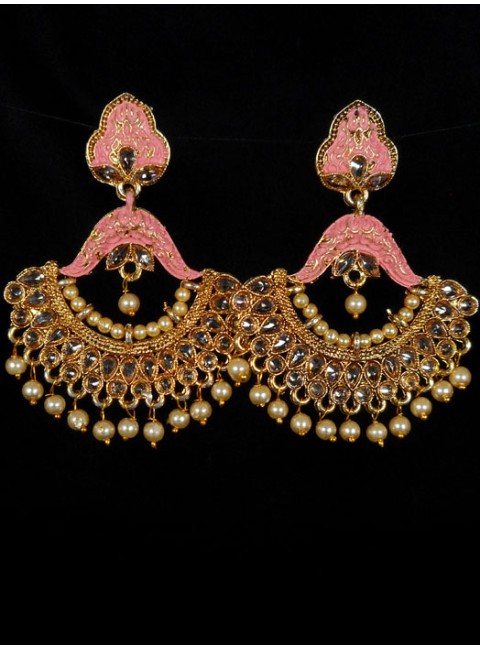 Reverse Ad Earrings With Meenakari Work